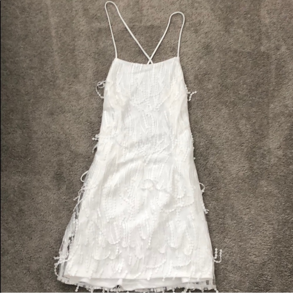 Lulus white dress— fray